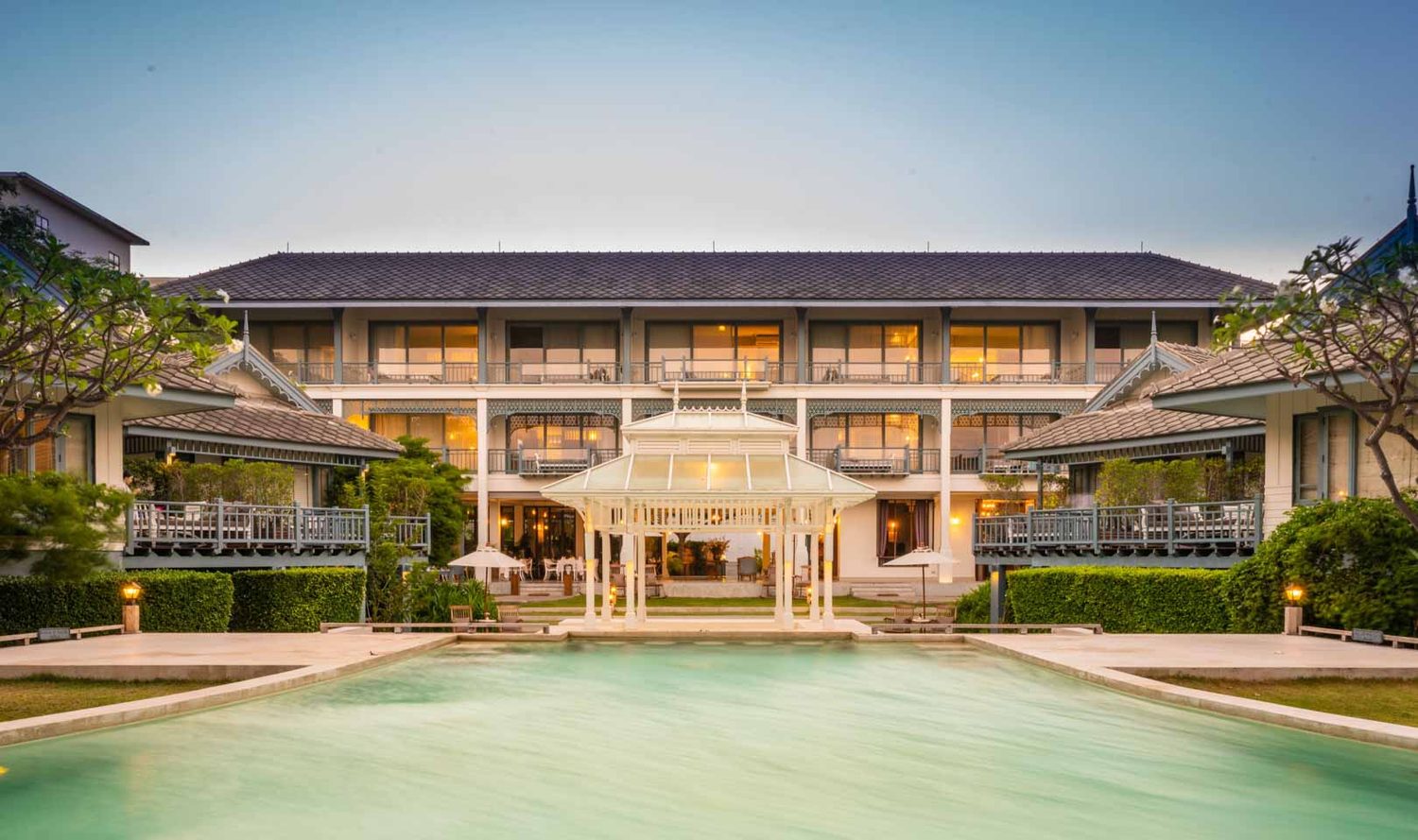 The main building and its pool — Devasom Hua Hin Resort