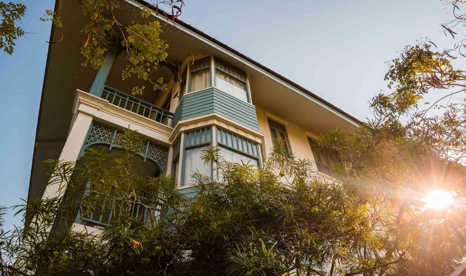 The colonial-style façade — Devasom Hua Hin Resort