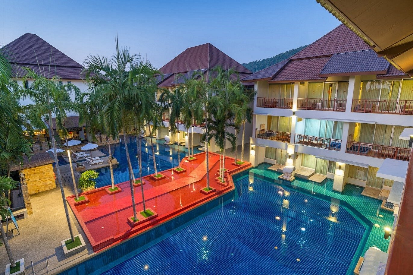The pool at dusk, from above — Lanta Sand Resort & Spa