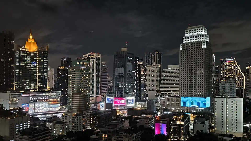 Sukhumvit towers at night, Bangkok