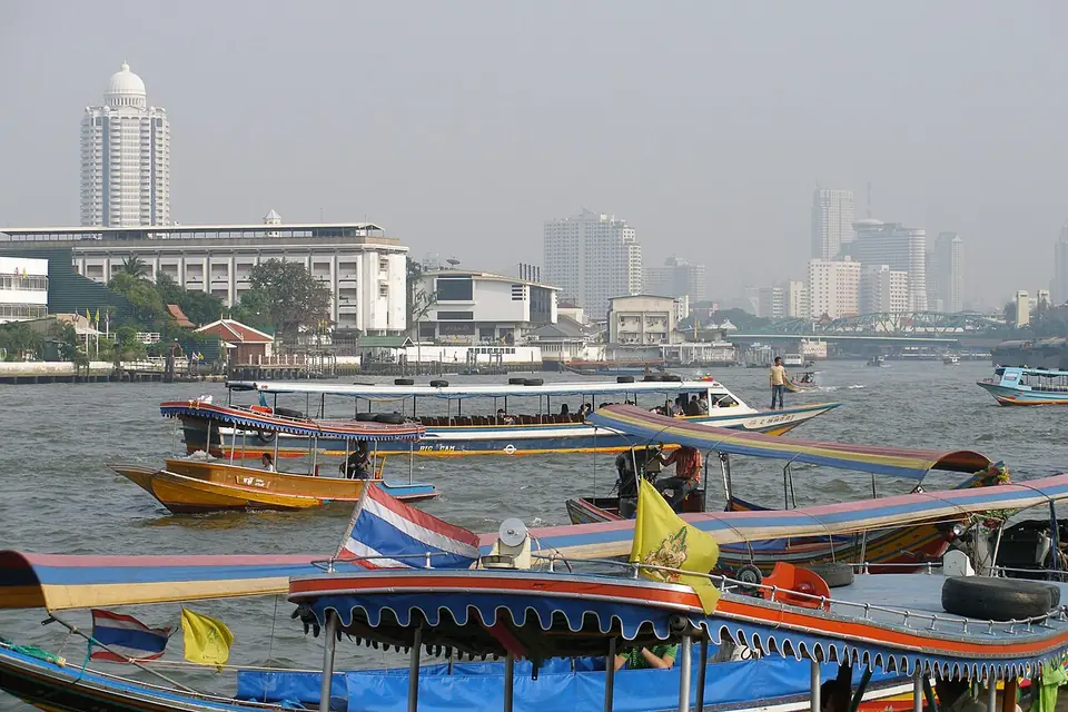 Boats on the Chao Phraya, Bangkok