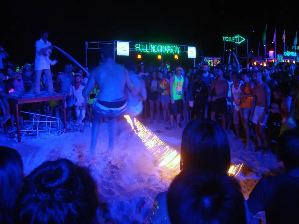 Fire skipping rope at the Full Moon Party