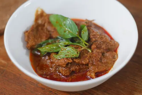 Rich Panang curry with crushed peanuts
