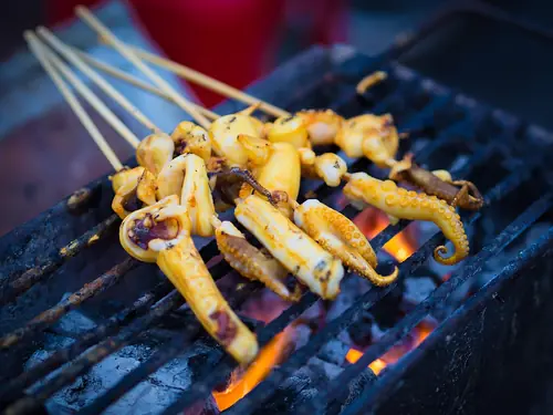 Grilled squid and fish from Ao Salad village