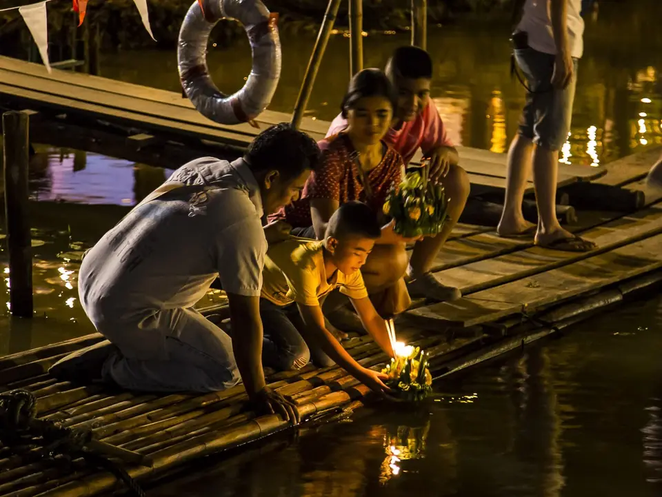 Krathongs on the Ping River, Chiang Mai