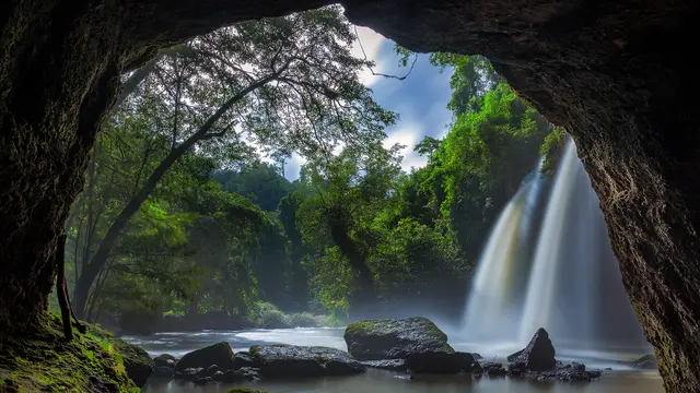 Der Wasserfall Haew Suwat im Nationalpark Khao Yai