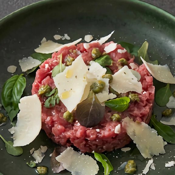 Beef tartare with Parmigiano — Pepenero